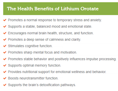 health benefits of lithium orotate